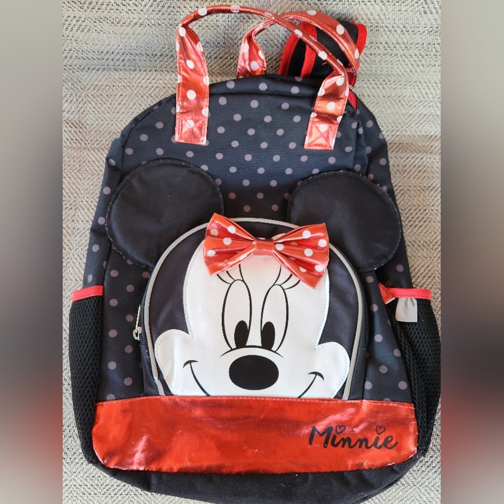 Disney Minnie Mouse Kids Backpack - Black and Red